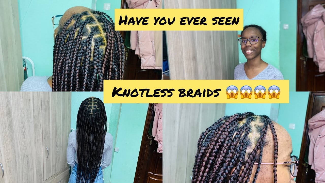 Braiding knotless braids without gel 😱😱😱 YouTube