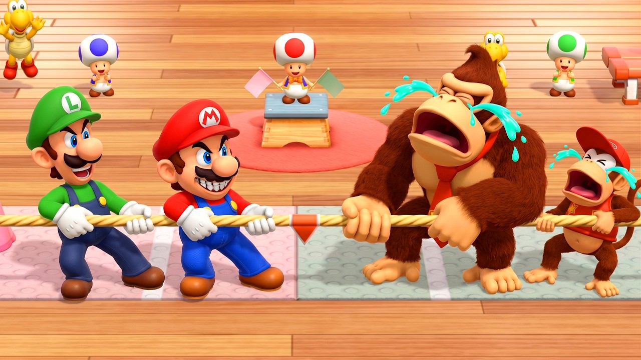 キノピオ隊長、スーパーマリオパーティ、ドンキーコング、スプラ2、マイクラ。 マリオブラザーズVSドンキーコングファミリー！史上最強のラッキー