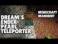 Dream Uses an Ender Pearl Stasis Chamber / Teleporter to Trick Hunters - Minecraft Manhunt