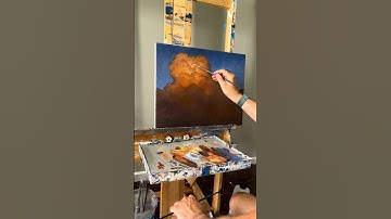 Towering orange clouds, my new obsession.  Come join my adventures by subscribing!  #oilpainting