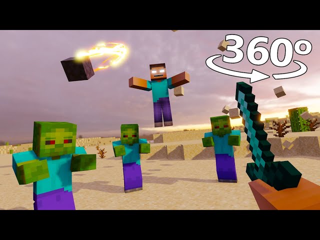 Herobrine in 360° - Minecraft [VR] 4K Horror Video 