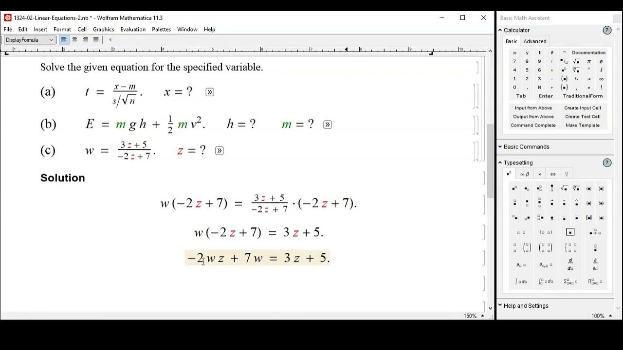 1324-02-2C Linear Equations 7 - YouTube