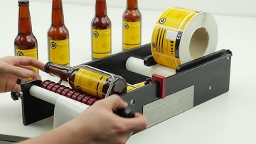 Beer Bottle Labeled on the BenchMATE Labeler