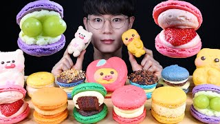 ENG SUB) ASMR MACARON & DESSERT EATING SOUNDS MUKBANG 마카롱 먹방ASMR MUKBANG