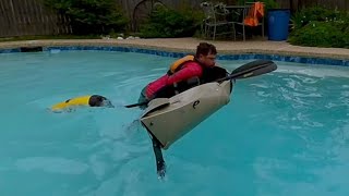 Self rescue instruction in rec kayaks