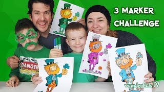 Famous 3 MARKER CHALLENGE - ST. PATRICK'S DAY EDITION - Leprechaun Coloring Page Profile