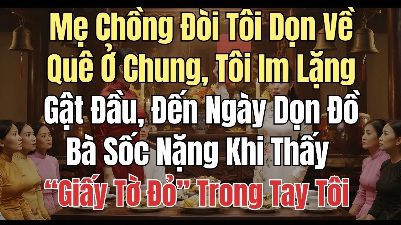 Mẹ chồng đòi tôi dọn về quê ở chung, tôi im lặng gật đầu, đến ngày dọn đồ bà sốc nặng khi thấy ...