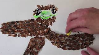 Art with Sian - Pine cones to a bush viper art piece