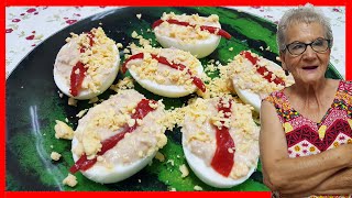 HUEVOS RELLENOS de ATÚN 🥚 La receta de toda la vida. 😍