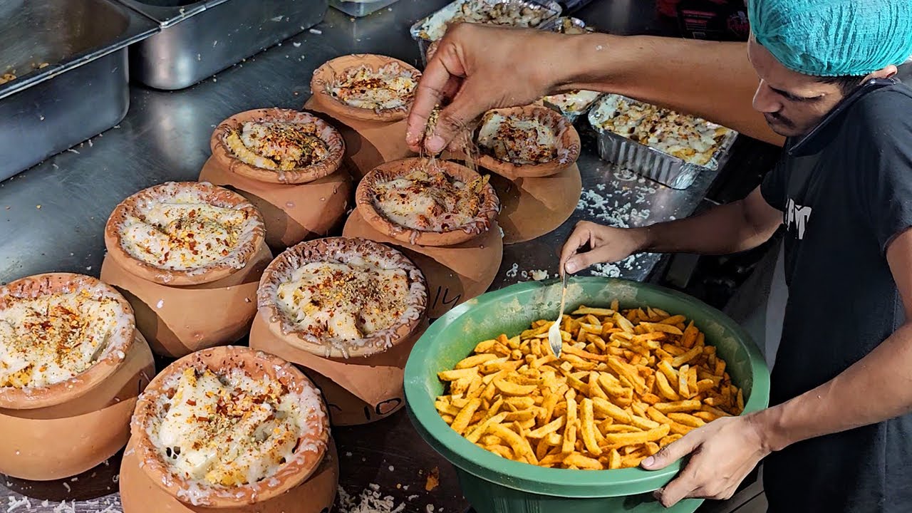 Pot Pizza French Fries With Creamy Cheese | People are Crazy For Street French Fries | Aloo Chips