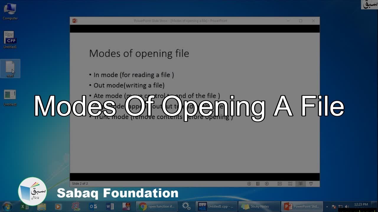 Modes of opening a file, Computer Science Lecture | Sabaq.pk - YouTube