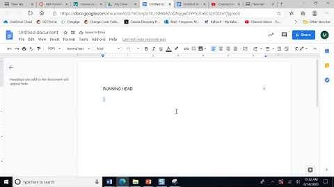 APA format - title page in Google docs