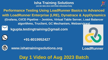 Performance Testing Using LoadRunner Day 1. Pls contact or whatsapp us on +91-8019952427 to enroll