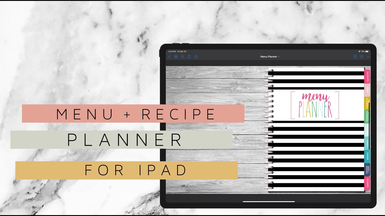 Menu + Recipe Digital Planner for iPad using Goodnotes ...