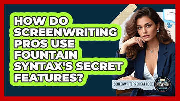 How Do Screenwriting Pros Use Fountain Syntax