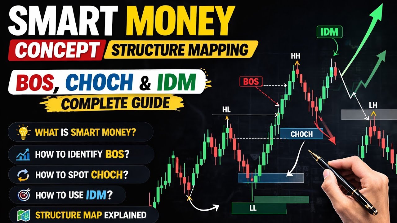 Smart Money Concept Structure Mapping | BOS, CHOCH & IDM Complete Guide ...