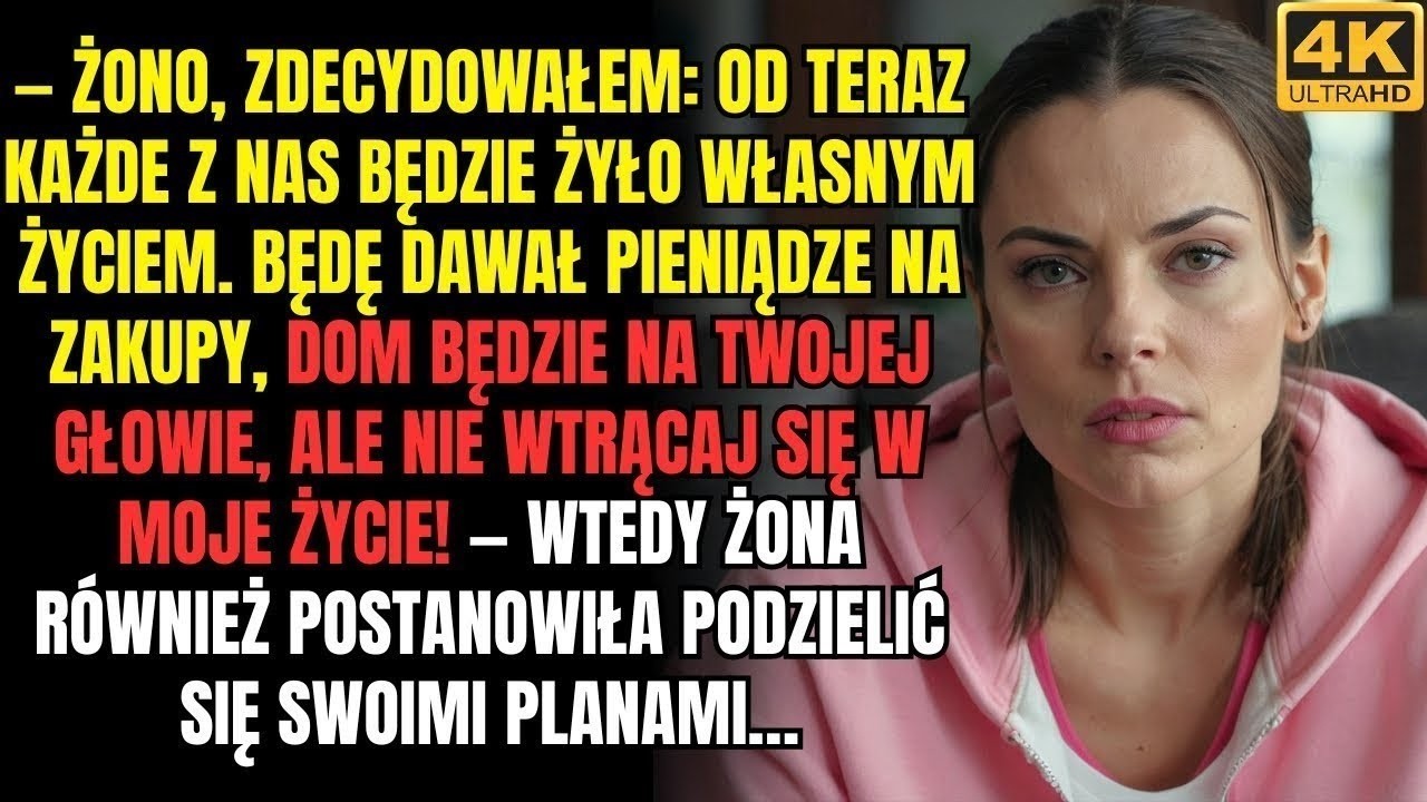 Mój mąż usiadł naprzeciwko mnie przy kuchennym stole i powiedział: „Od teraz każdy żyje swoim życiem. Będę dawał pieniądze na zakupy, ale nie wtrącaj się w moje sprawy”. Nie krzyczał. Mówił...