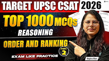 UPSC CSAT Free Classes 2026 | CSAT Reasoning Prelims Paper 2 Online Mock Test Practice MCQ Questions