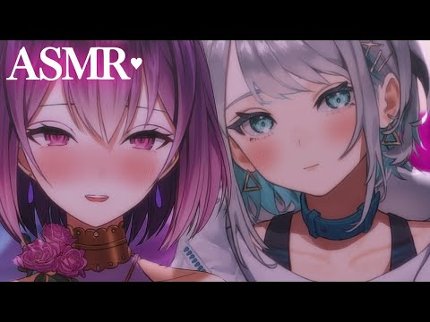 【ASMR】両耳からお姉さんたちにすきすき連呼されて溺愛されちゃう…♡ 睡眠導入/囁き/吐息/耳かき/sleep/whisper/earcleaning/roleplay【YuuRi/殊座】