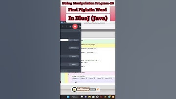 How Find Piglatin Word in BlueJ? ll String Manipulation Program-26 ll #bluej ll #java ll #piglatin