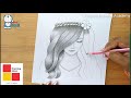 A Girl With Beautiful Hair for Beginners | What to Draw for Beginners | Ideas for Drawing Easy