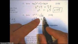SPHS Pre-AP Algebra 2: Unit 11 Test review #11-20