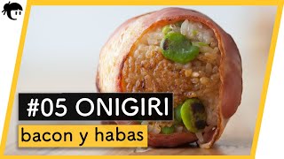 #05 COMO hacer ONIGIRI 🍙 con BACON y HABAS 😋 by Cocina Japonesa 11,464 views 4 years ago 2 minutes, 46 seconds