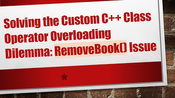 Solving the Custom C+ +  Class Operator Overloading Dilemma: RemoveBook() Issue
