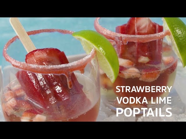 Strawberry, Lime & Vodka Popsicles