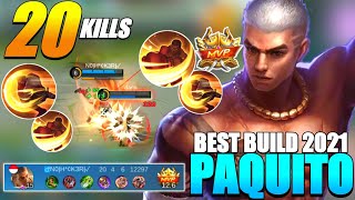 20 Kills Paquito Offlane Gameplay Paquito Best Build Emblem 2021 - Mlbb