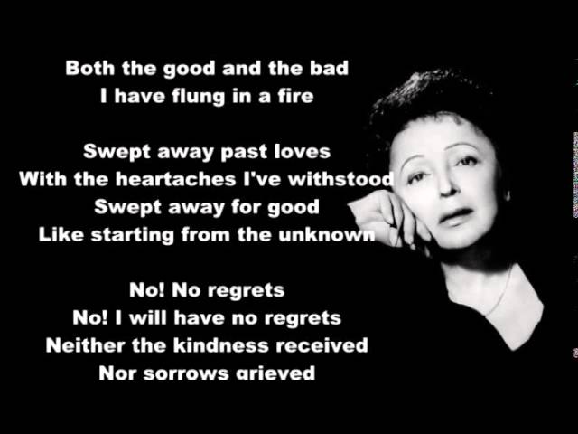 ⁣Edith Piaf - Non Je ne regrette rien English Translation