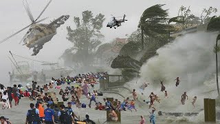 Breaking news now! winds of 350 km/h and tsunami flooding! Scariest cyclone Freddy hit Mauritius