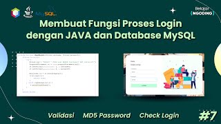 Membuat Fungsi Proses Login dengan JAVA dan Database MySQL | App Perpustakaan | Part 7