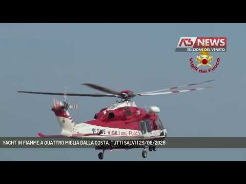 Video YACHT IN FIAMME A QUATTRO MIGLIA DALLA COSTA: TUTTI SALVI | 29/06/2026