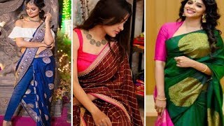 Latest Silk Design 2019 // Beautiful Silk Saree collection//south Indian saree screenshot 3