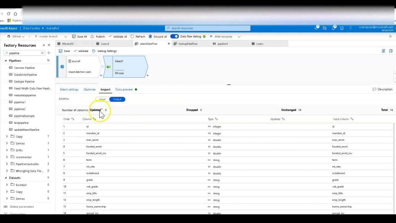 Формирование проекций больших наборов данных с помощью преобразования ADF Select
