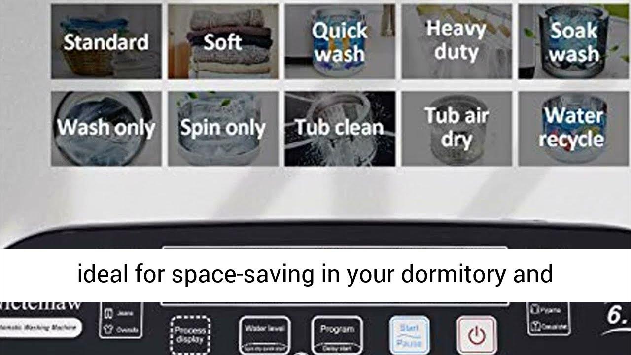 Nictemaw Washing Machine, 13.5Lbs Capacity Full-Automatic Portable