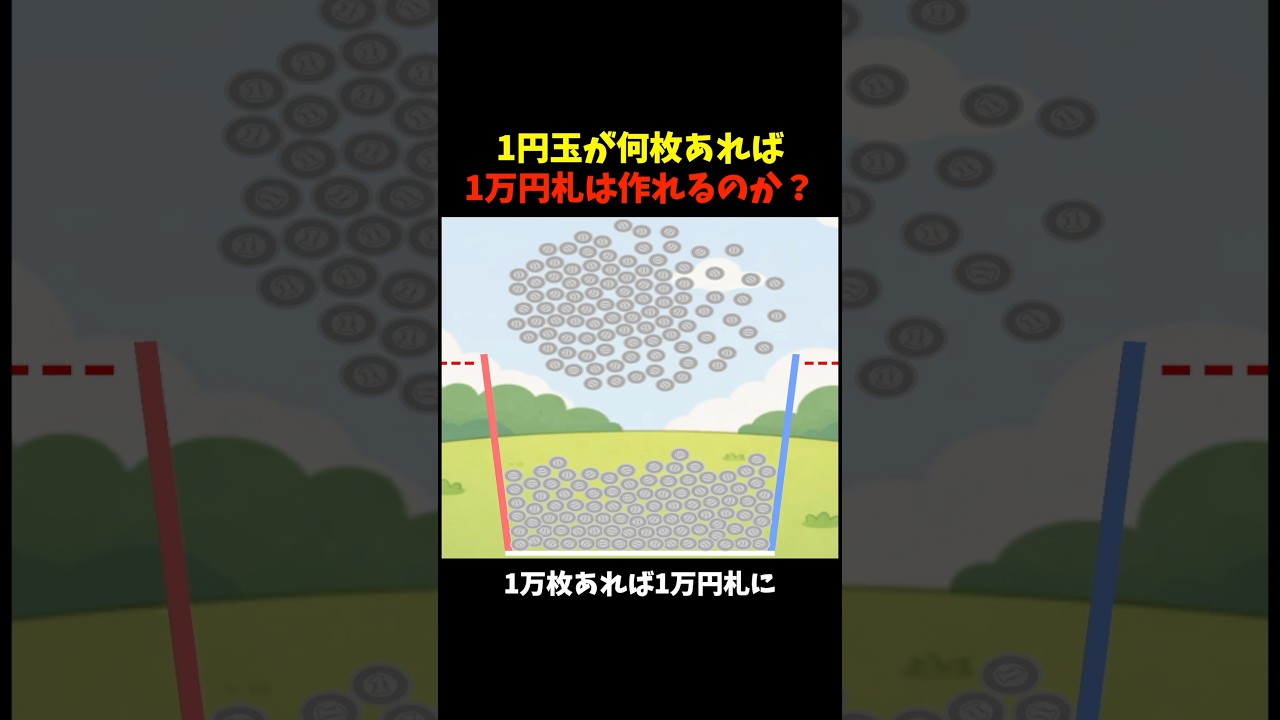 1円玉が何枚あれば1万円は作れるのか? #きー坊ゲーム #お金のゲーム #shorts