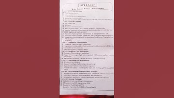 B.sc third semester zoology syllabus