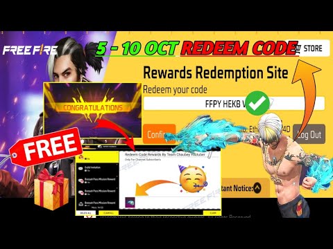 FREE FIRE REDEEM CODE TODAY OCTOBER 6 | FREE FIRE REDEEM CODE | FF REDEEM CODE TODAY OCTOBER 6