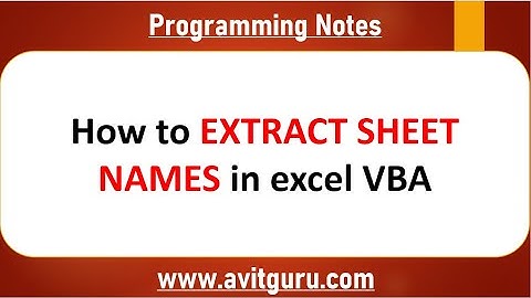 How to extract sheet names in excel VBA