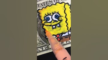 Creating a Unique SpongeBob Dollar Bill with Posca Markers! #satisfying #art #drawing