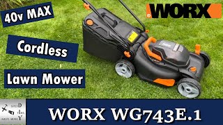 WORX Lawn mower WG743E.1 40V Max Cordless 40cm. Assembly and review
