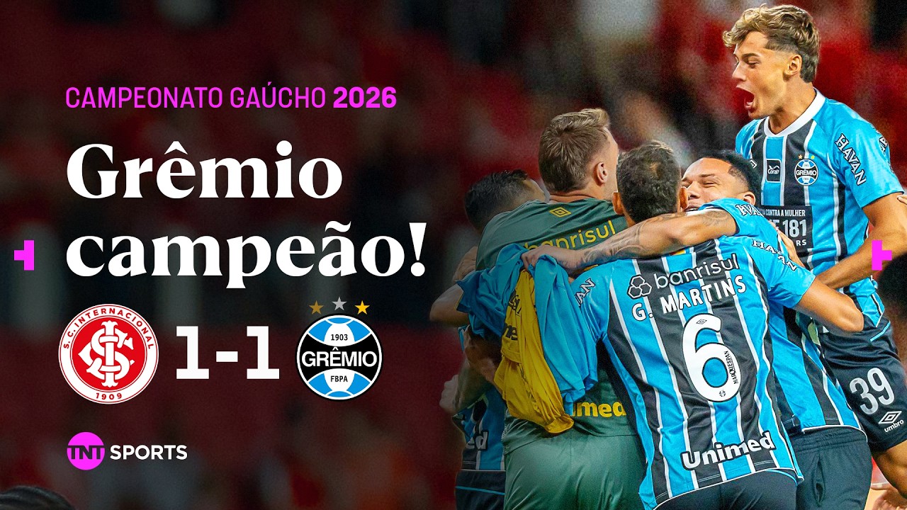EM JOGO COM VAR E EXPULSÃO, GRÊMIO EMPATA E É CAMPEÃO GAÚCHO! INTERNACIONAL 1X1 GRÊMIO