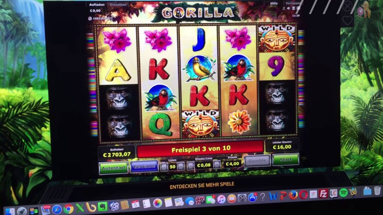 3x 4€ Freispiele GORILLA NovoLine bei Supergaminator