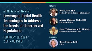 Webinar on Leveraging Digital Health Technologies to Address the Needs of Underserved Populations