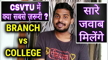 Branch VS College | Which is More Important in CSVTU ? | CGPET Counselling | Placements in CSVTU