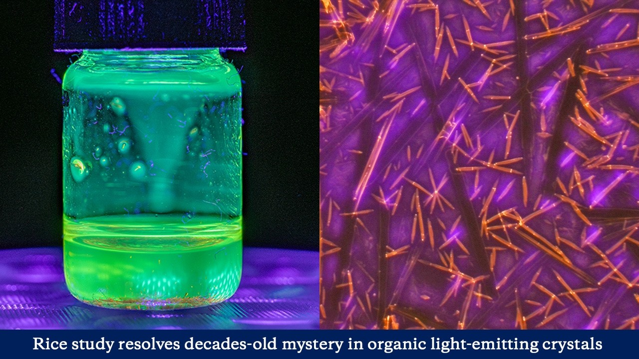 Rice study resolves decades-old mystery in organic light-emitting crystals