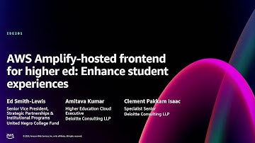 AWS re:Invent 2024 - AWS Amplify-hosted frontend for higher ed: Enhance student experiences (IDE201)