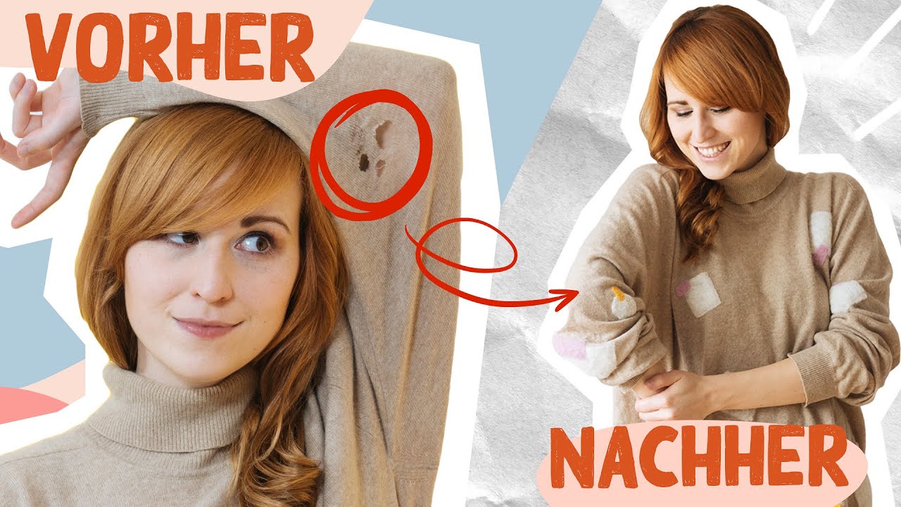 Pullover Makeover Pinterest Hack Locher Reparieren Ohne Nahen Refashion Transformation Youtube